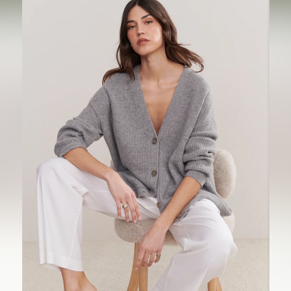 Jenni Kayne Cashmere Cocoon Cardigan in Heather Gray Size S 100%โ cashmere